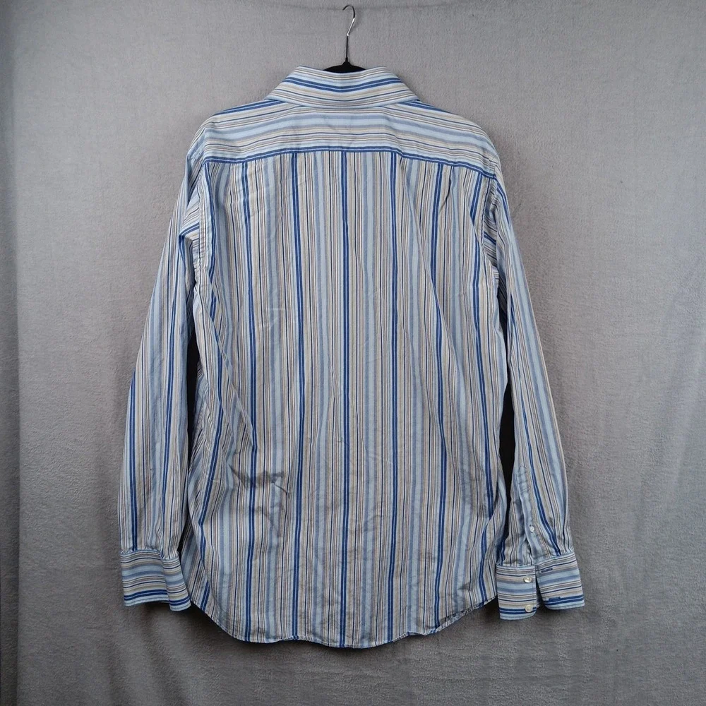 Banana Republic Men Tall Striped Long Sleeve Button Down‎ Dress Shirt Size L